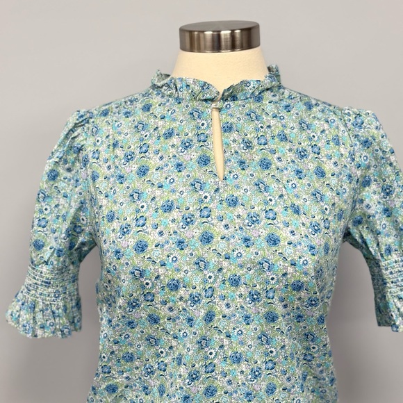 J Crew Liberty Fabric XS Amelie Floral Puff-sleeve Top Cottagecore Prairie - Picture 12 of 15